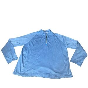 Men’s Tommy Bahama Pima Cotton Mock Neck 1/4 Zip Pullover Size XL Light Blue VGC